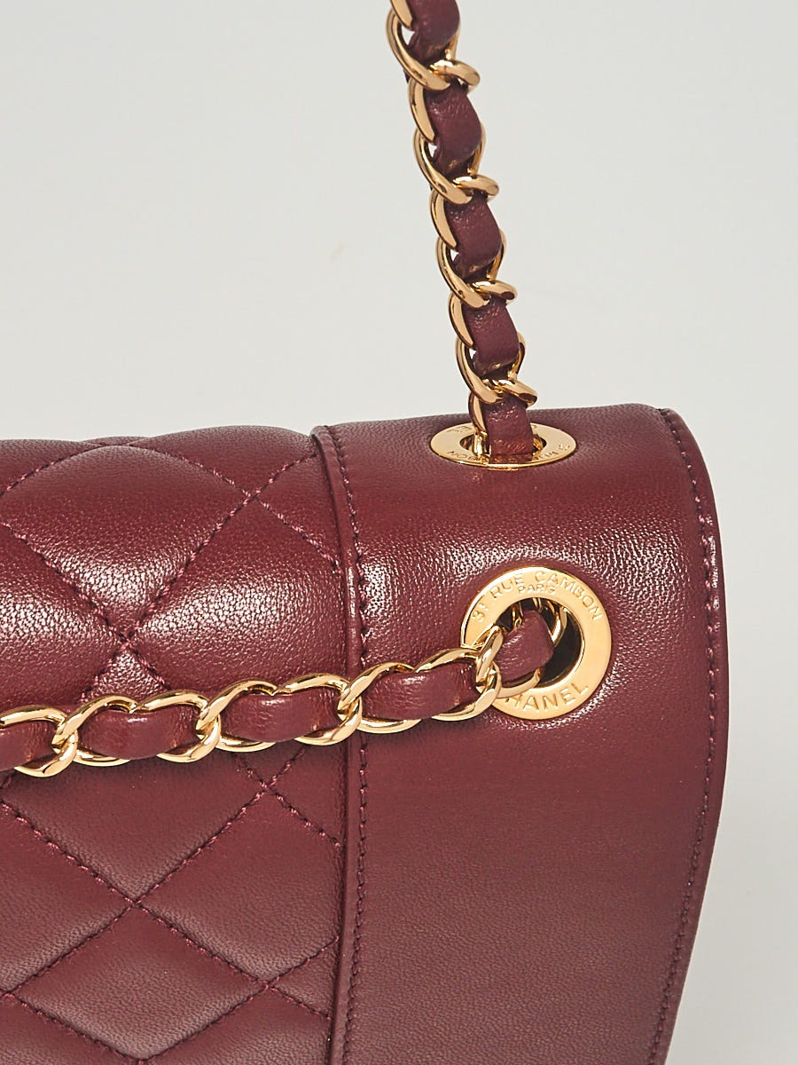 Chanel Burgundy Sheepskin Quilted Leather Mademoiselle Flap Bag