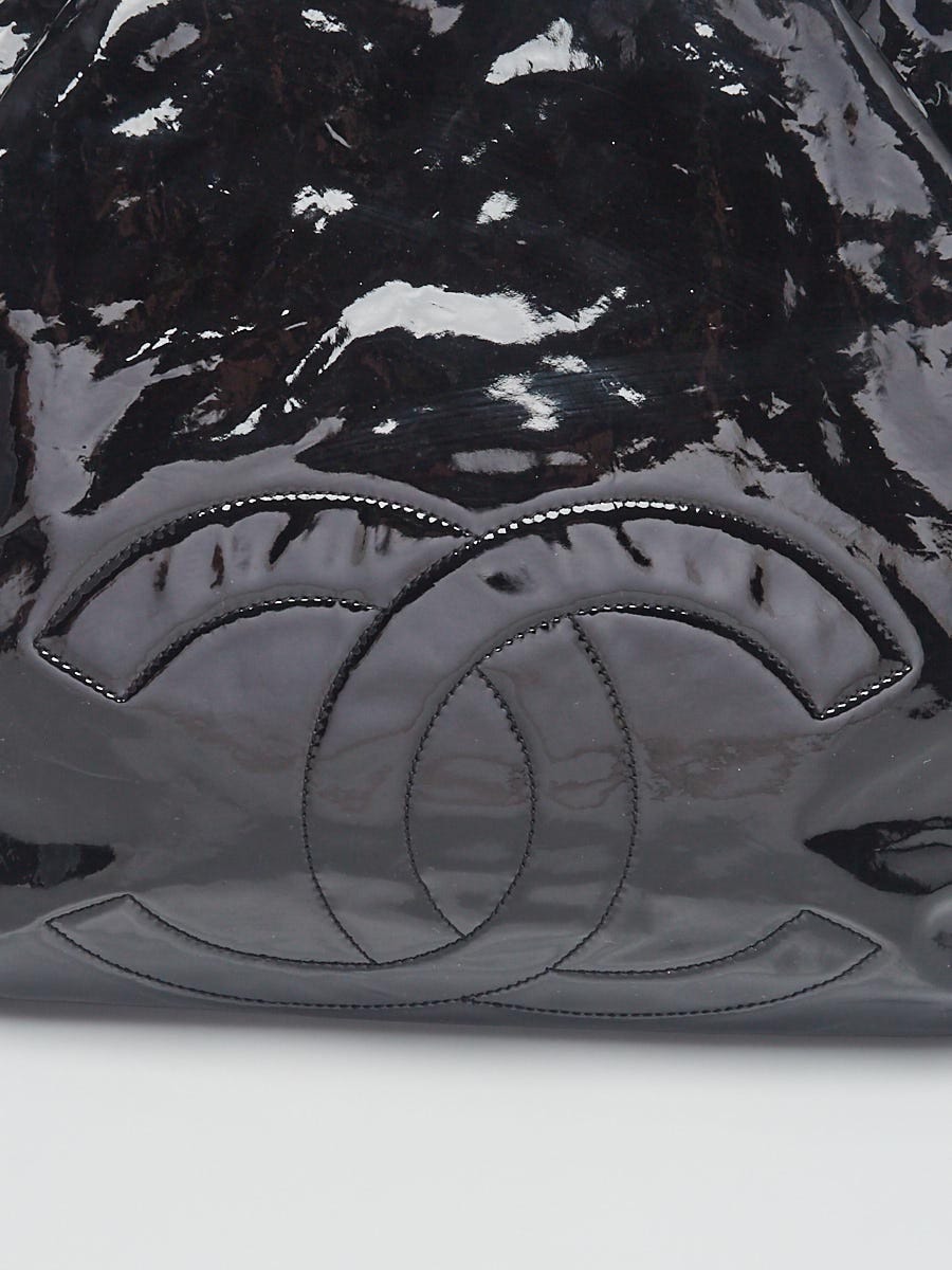Chanel Black Patent Strass Crystal Bon Bon Logo Tote at 1stDibs