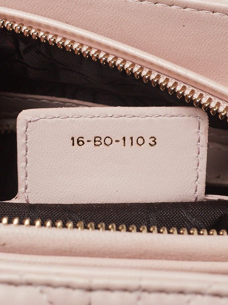 Christian Dior Light Pink Cannage Quilted Lambskin Leather
