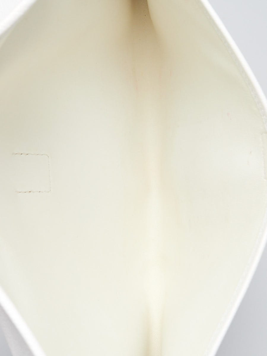 Hermes White Epsom Leather Jige Elan 29 Clutch Bag | Yoogi's Closet