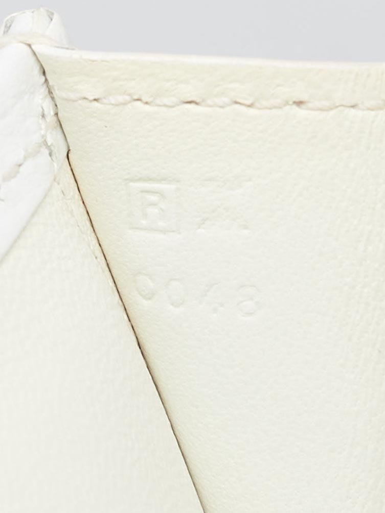 Hermes White Epsom Leather Jige Elan 29 Clutch Bag | Yoogi's Closet