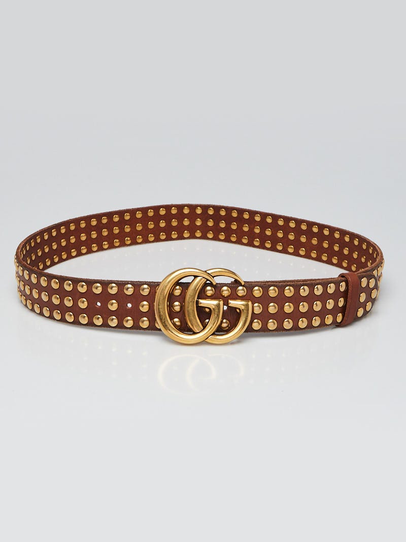 Gucci Brown Leather Belt with Gold Double G Buckle size 90 Gucci Calfskin Double G Belt 90 36 Brown 841101 – FASHIONPHILE main image 4