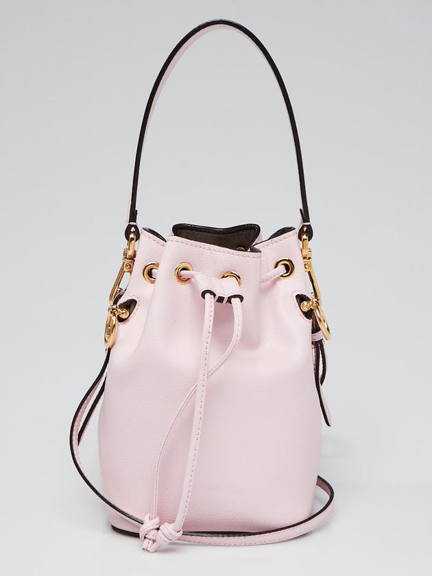 Fendi Pink Leather Mon Tresor Mini Bucket Bag 8BS010