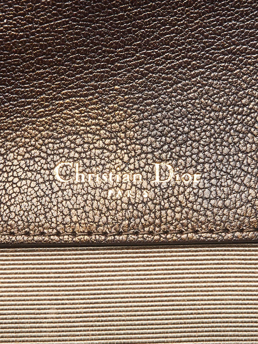 Christian Dior Antique Bronze Grained Calfskin Leather Diorama