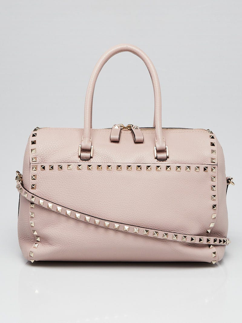 Valentino Pink/White Leather Rockstud Small Flap Crossbody Bag - Yoogi's  Closet