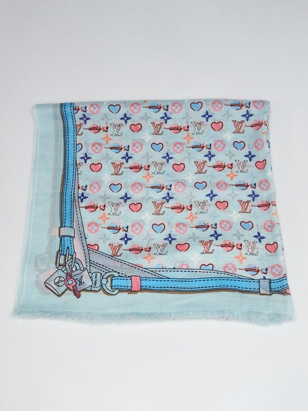 Louis Vuitton Blue/Multicolor Cashmere A La Folie Ozersized Shawl Scarf