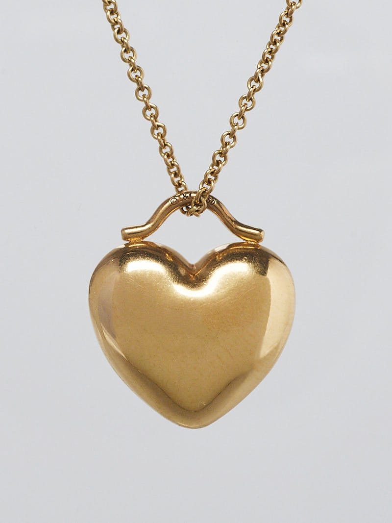 Tiffany & Co. 18k Gold and Puffy Heart Lock Pendant Necklace - Yoogi's  Closet