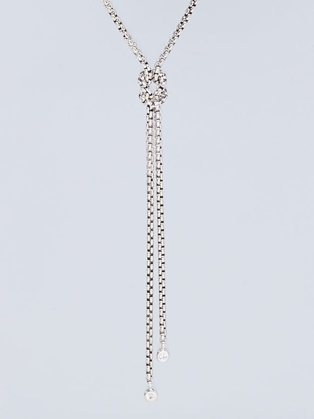 David Yurman Sterling Silver and Diamonds Knotted Lariat Necklace