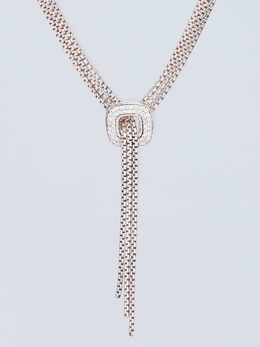 David Yurman Sterling Silver and Diamonds Multi-Strand Lariat Necklace