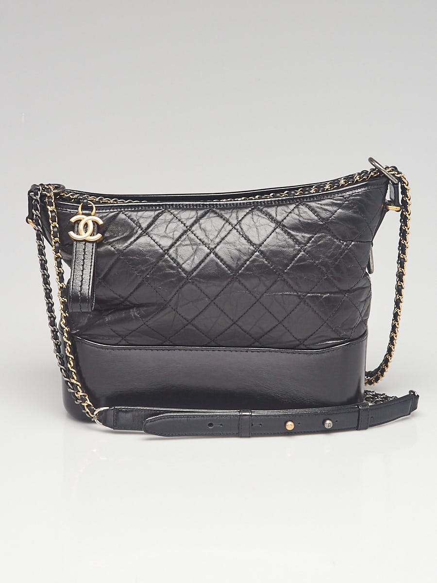 Chanel Black Quilted Leather Gabrielle Medium Hobo Bag - Yoogi's
