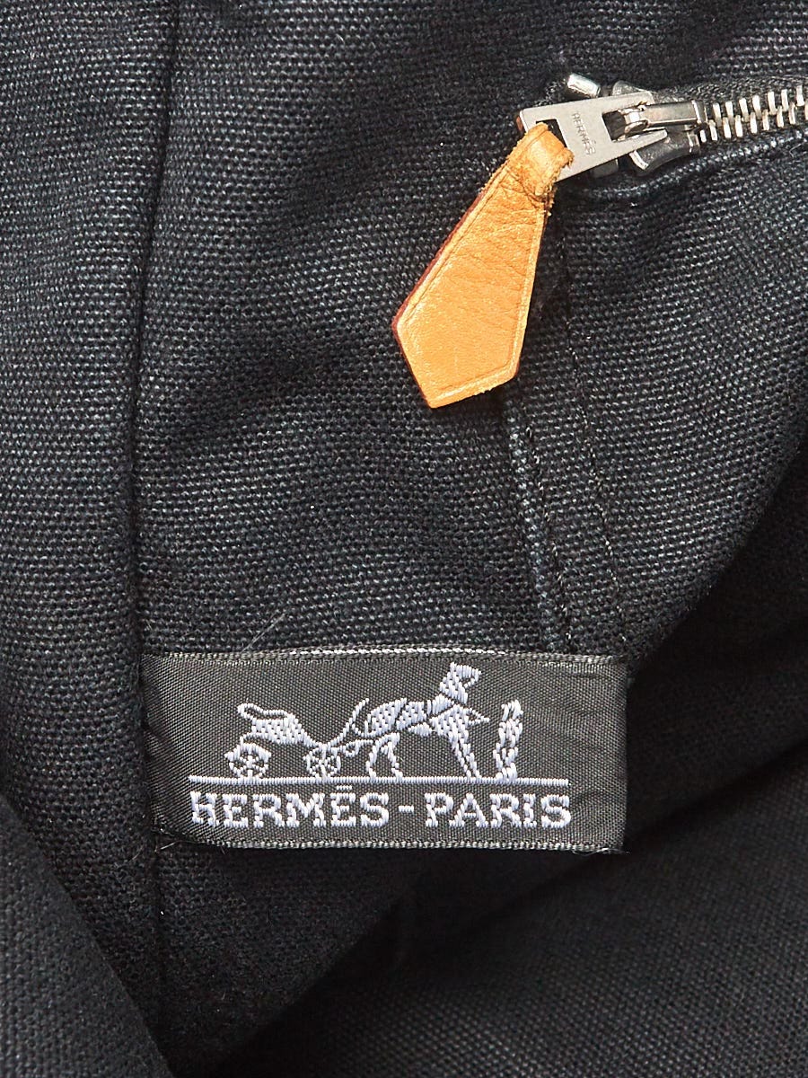Hermes Black/Grey Canvas Fourre Tout Holdall MM Tote Bag - Yoogi's Closet