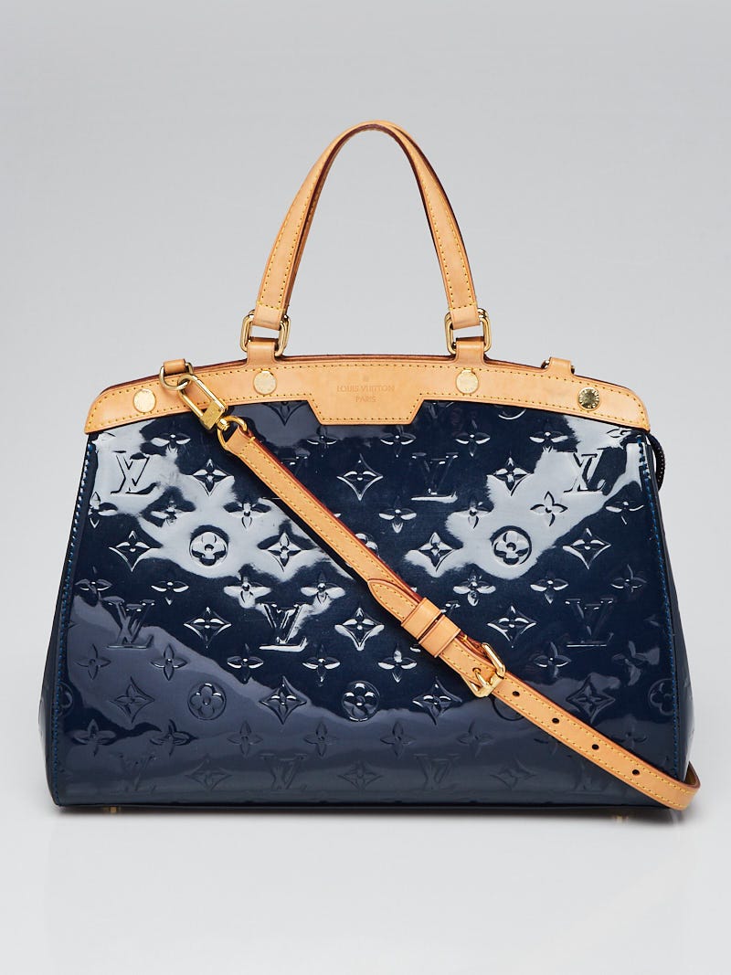 Louis Vuitton, Bags, Louis Vuitton Vernis Brea Mm Blue Leather Tote