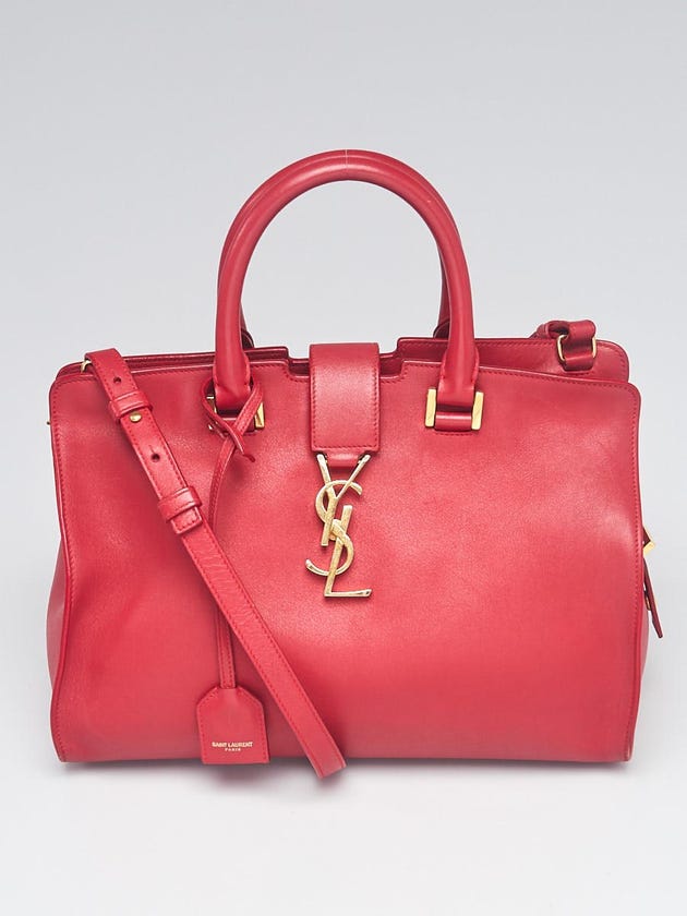 Yves Saint Laurent Red Leather Small Cabas ChYc Bag