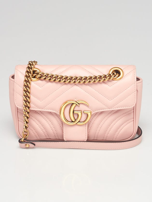 Pink Quilted Leather Marmont Mini Shoulder Bag