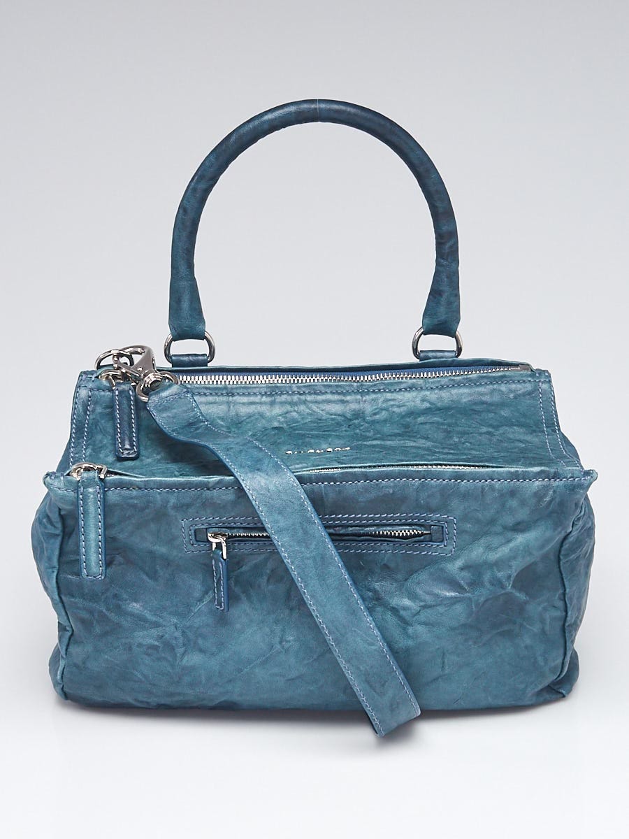 Givenchy Teal Wrinkled Sheepskin Leather Medium Pandora Bag