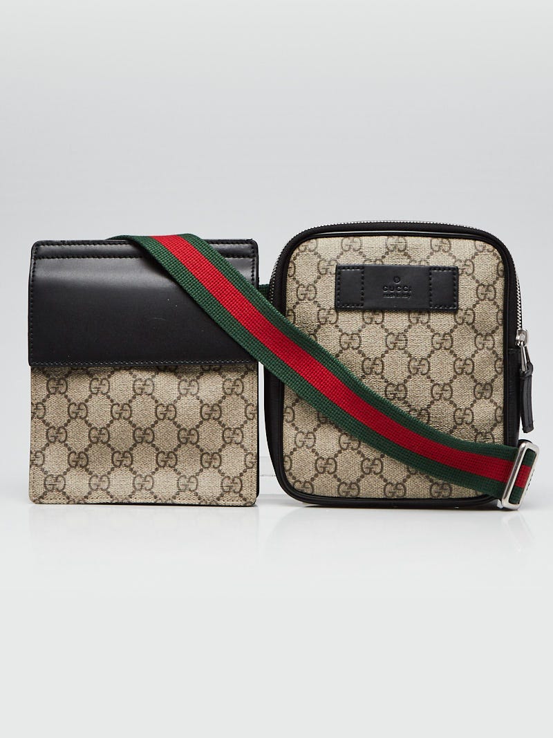 Gucci Beige/Brown GG Supreme Coated Canvas Two Pocket Belt Bag - Yoogi's  Closet