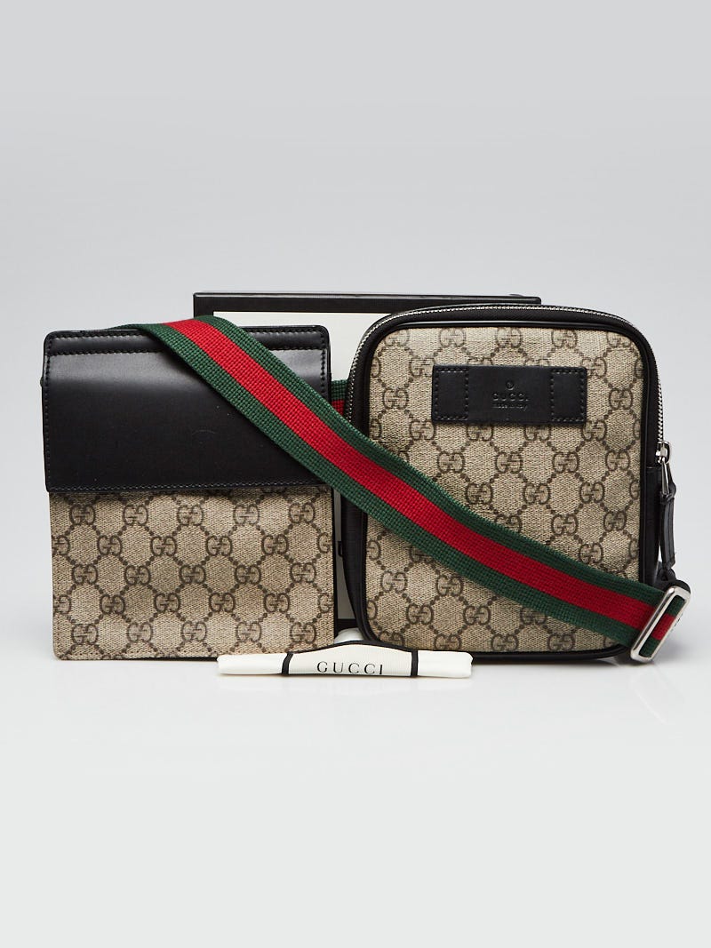 Gucci GG Supreme Canvas & Leather Crossbody Belt Bag in Natural