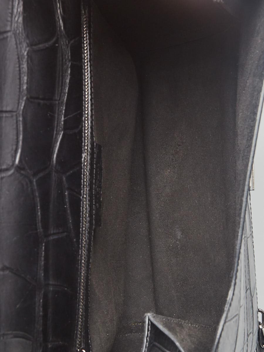 Givenchy Black Croc Embossed Leather Pandora Box Bag | Yoogi's Closet