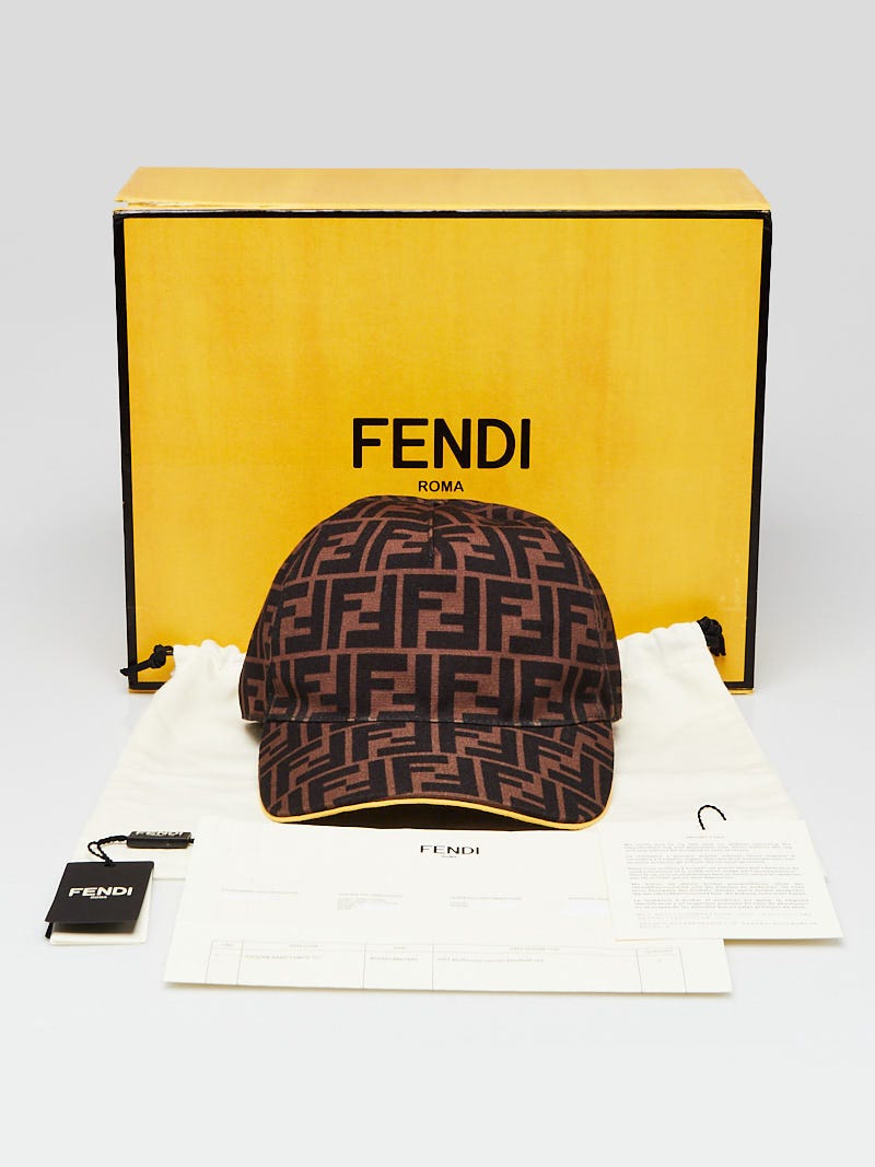 Fendi double F monogram in brown and black. A yellow trim Velcro adjustable Fendi | Accessories | Fendi Double F Monogram In Brown And  main image 3