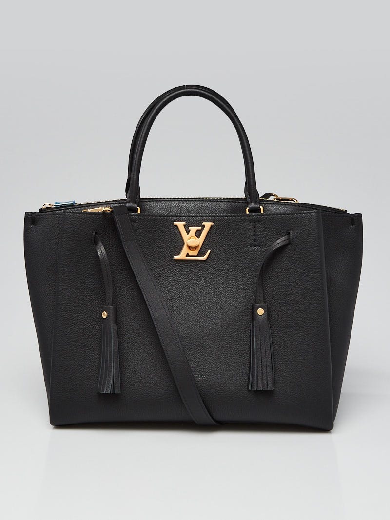 Louis Vuitton Black Leather Lockmeto Bag