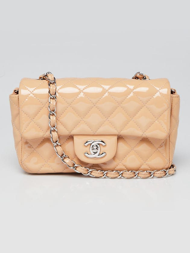 Chanel Light Pink Quilted Patent Leather New Mini Flap Bag