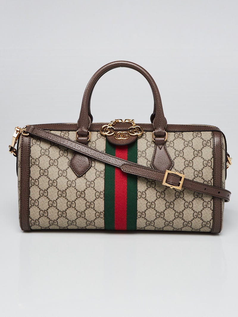 Gucci Beige/Brown Gucci Supreme Canvas and Leather Ophidia GG