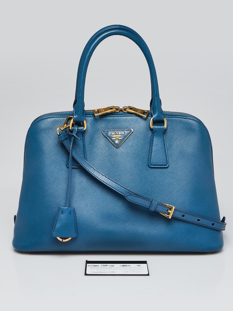 Prada Cobalto Saffiano Leather Top Handle Bag BL0837 - Yoogi's Closet