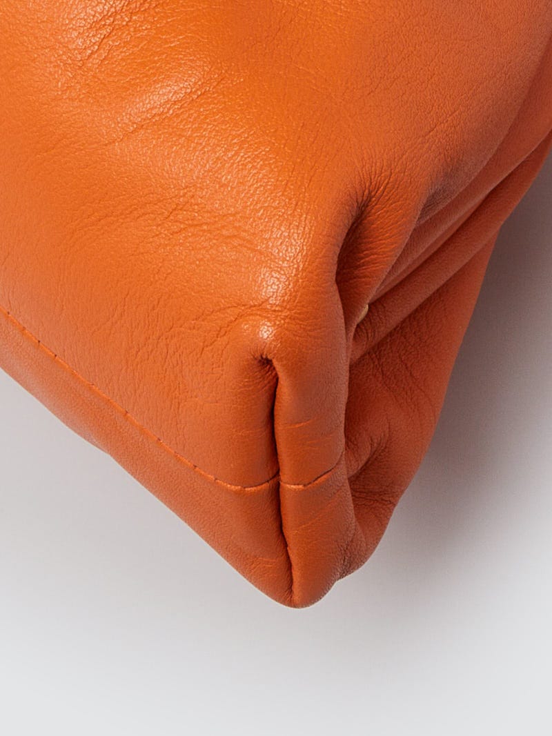 Bottega Veneta Orange Nappa Leather Mini Pouch Clutch Bag