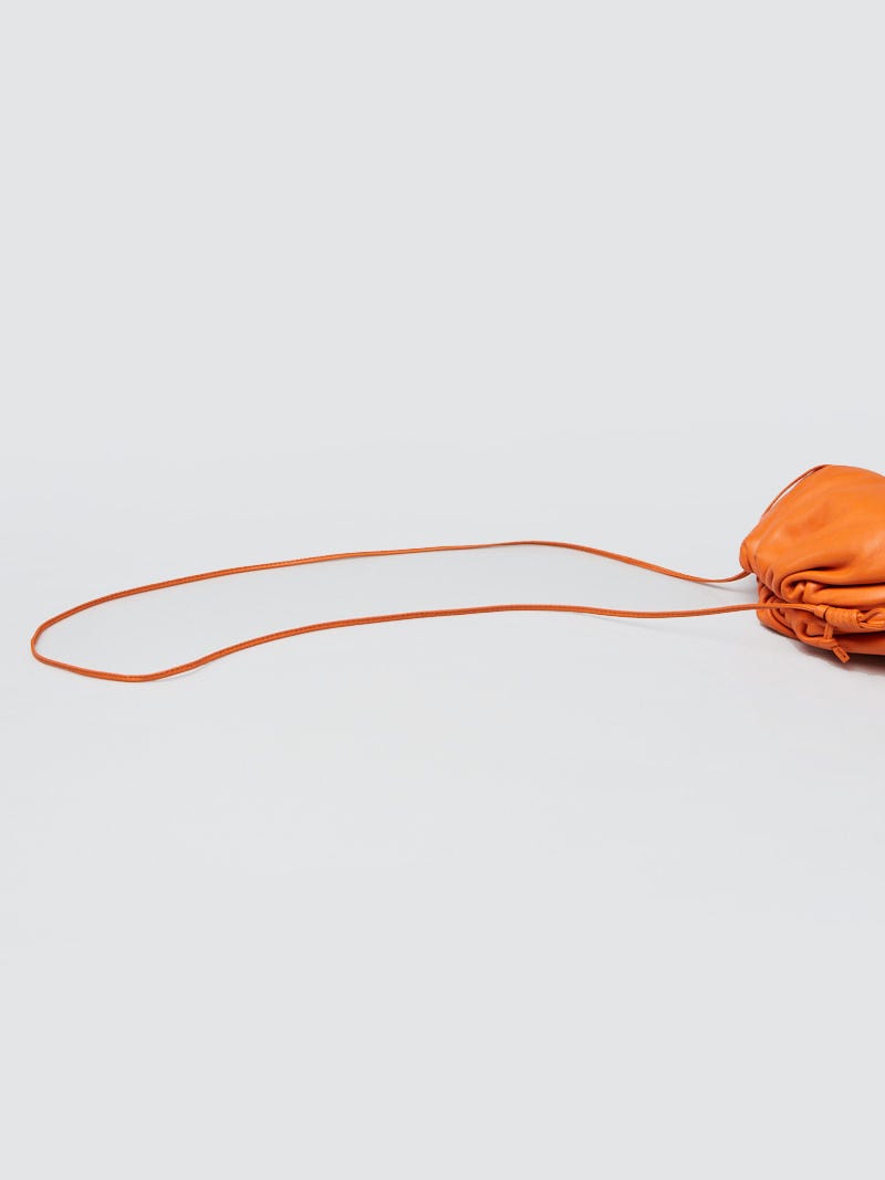 Bottega Veneta Orange Nappa Leather Mini Pouch Clutch Bag