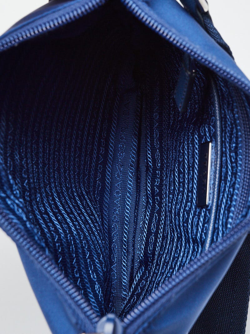Prada Re-Nylon and Saffiano Leather Shoulder Bag, Men, Navy