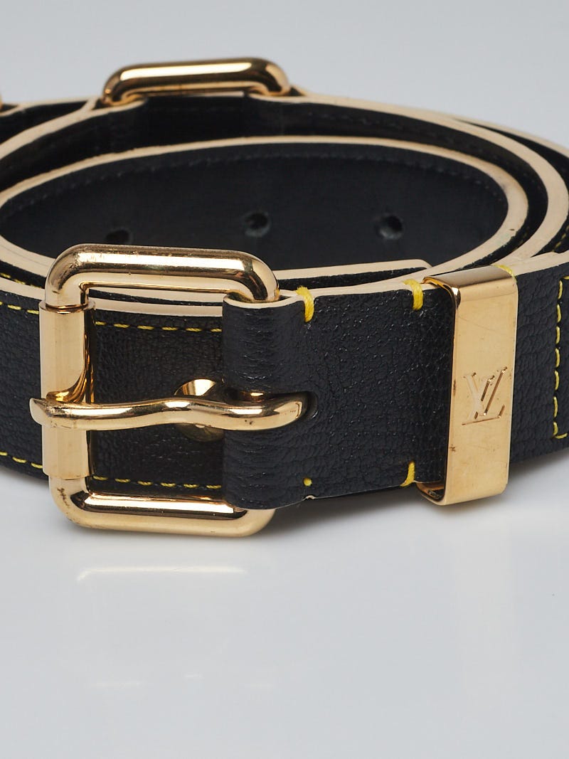 Louis Vuitton Louis Vuitton White Suhali Leather Belt With Gold Tone