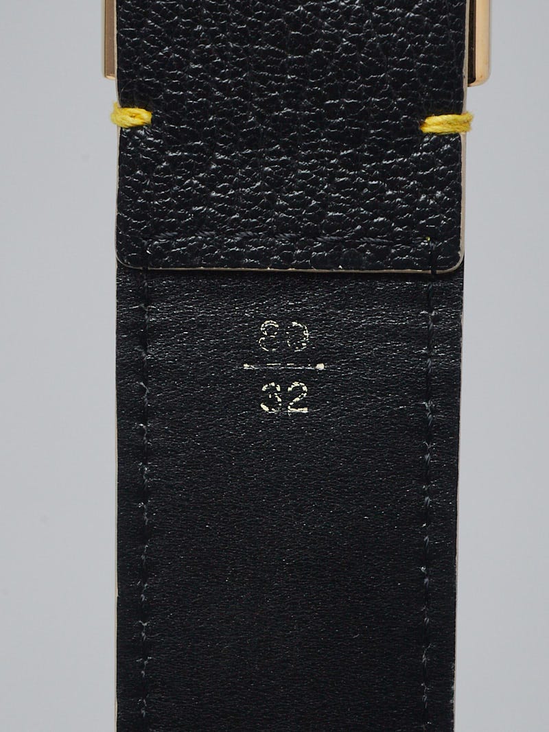 Louis Vuitton Black Suhali Leather Studded Belt Size 80/32