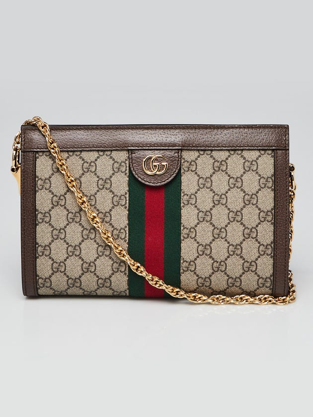 Gucci Beige/Ebony Supreme GG Coated Canvas Vintage Web Ophidia Small Shoulder Bag