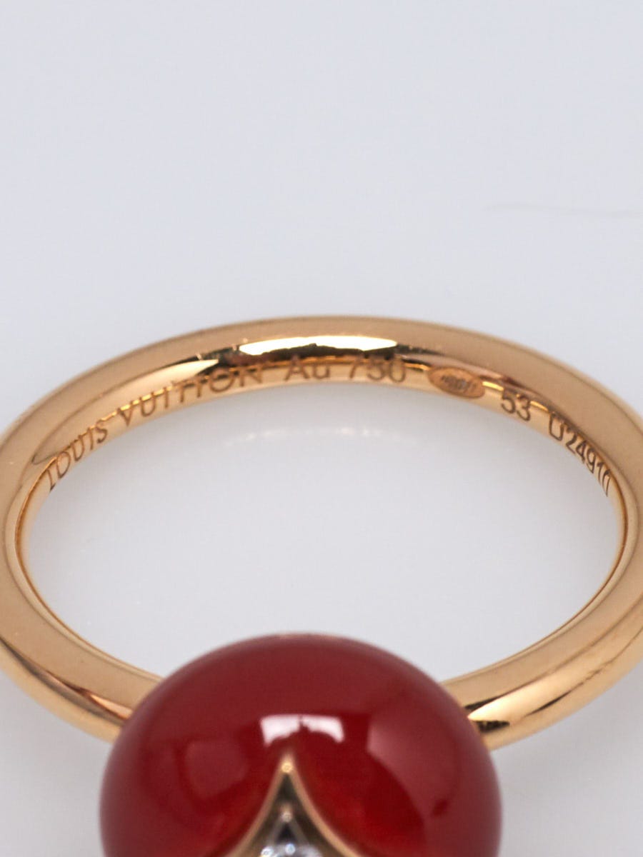 Louis Vuitton 18K Carnelian & Diamond Color Blossom Mini Star Ring 53 | 6.5