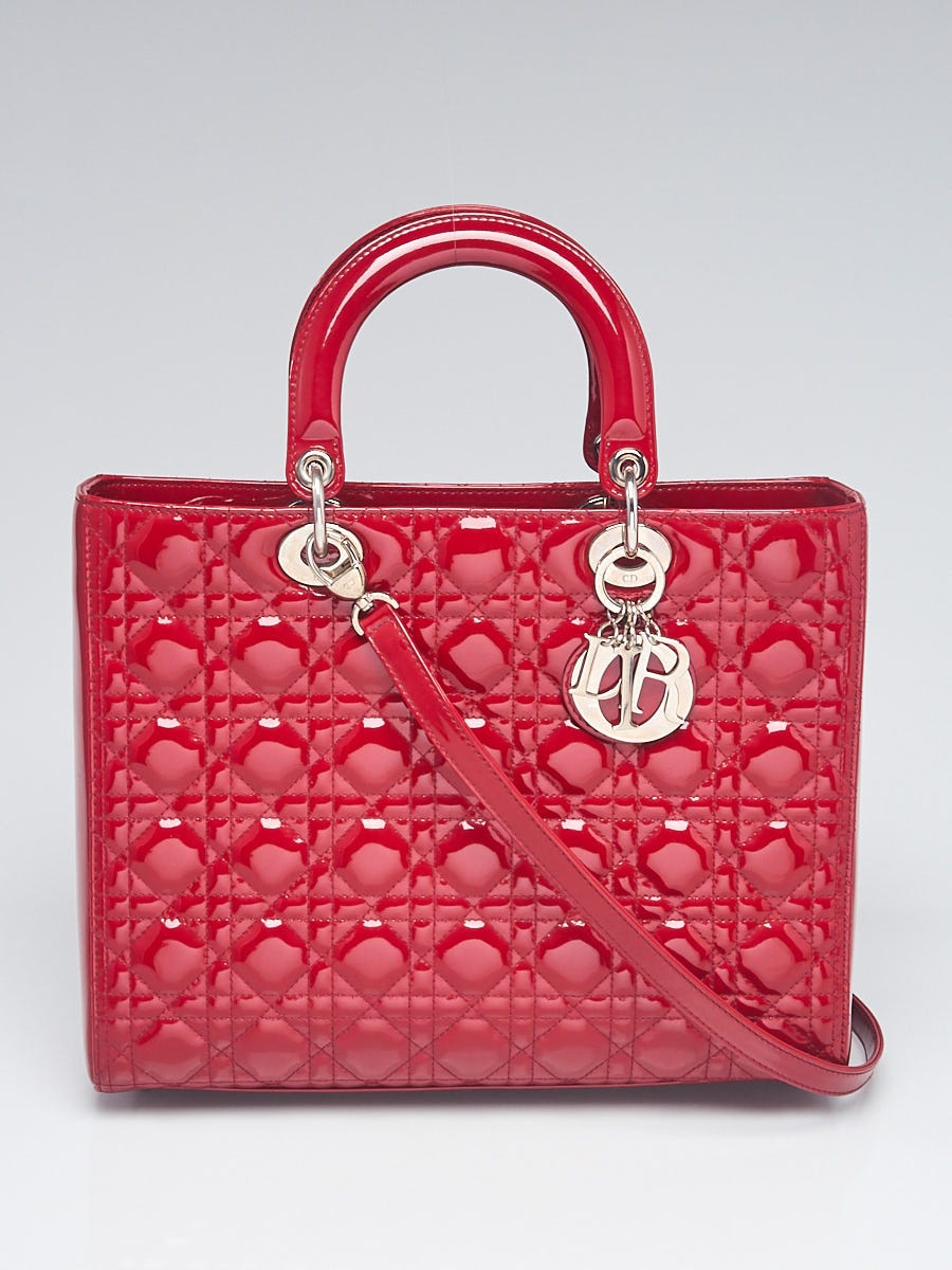 RED PATENT MINI LADY DIOR BAG  styleforless