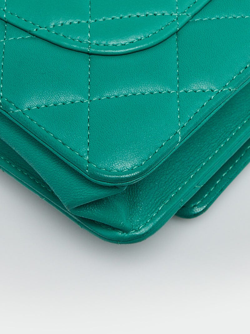 Chanel Green Quilted Lambskin Leather Classic WOC Clutch Bag - Yoogi's  Closet