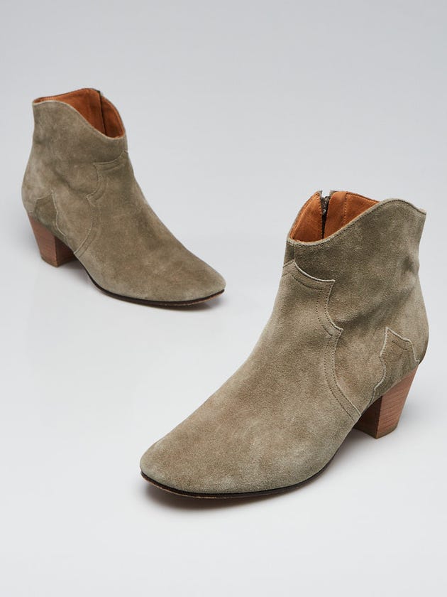 Isabel Marant Grey Suede Dicker Ankle Boots Size 9.5/40