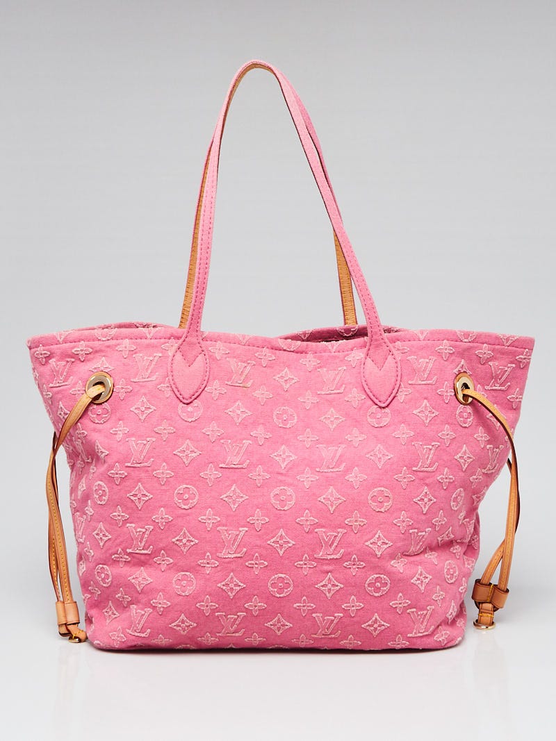 Louis Vuitton Pink Denim Monogram Stone Neverfull MM Bag - Yoogi's Closet