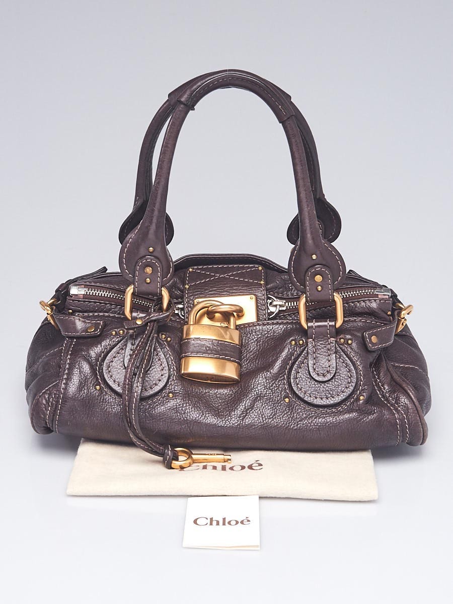 Chloe Dark Brown Leather Paddington Medium Satchel Bag | Yoogi's