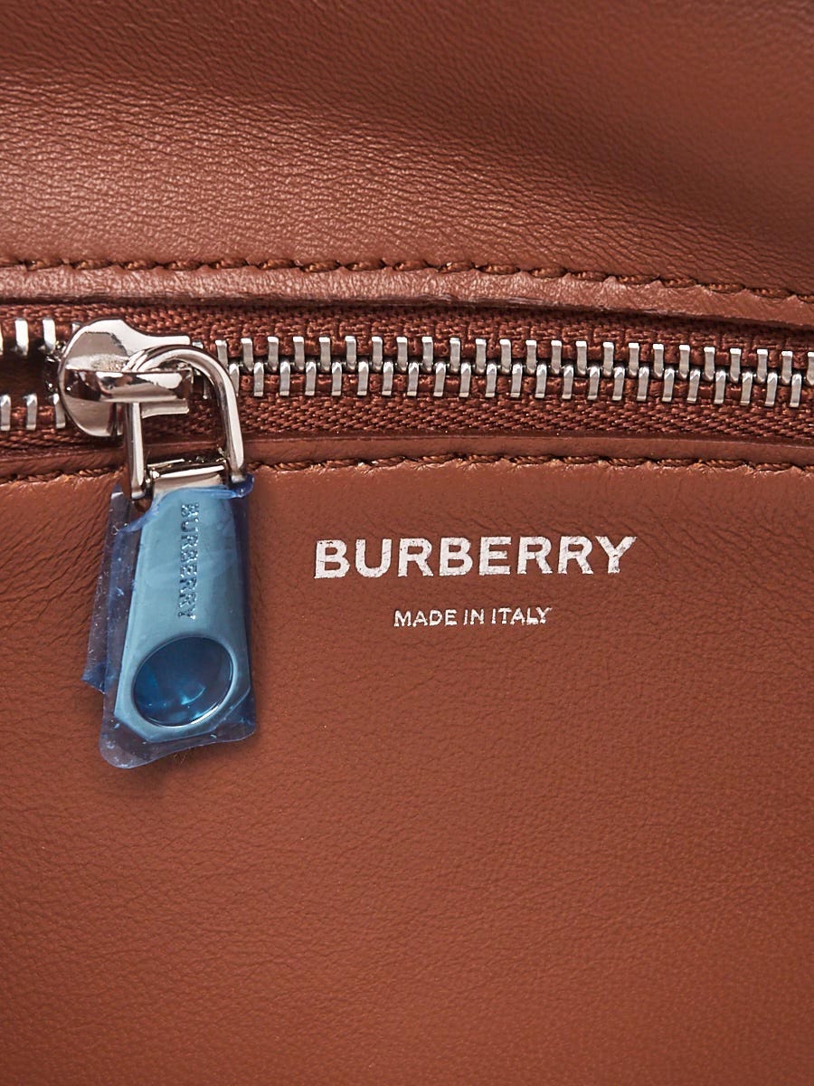 Burberry Brown Leather TB Monogram Belt Bag - Yoogi's Closet