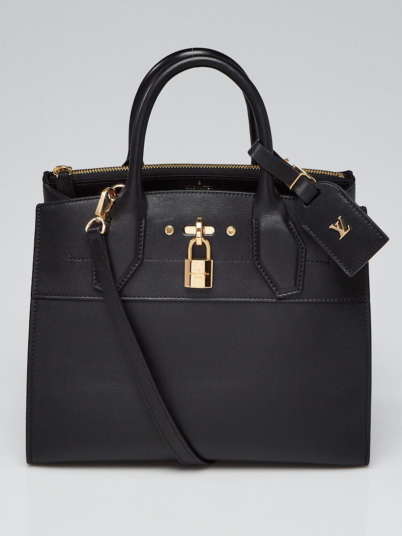 Louis Vuitton Black Calfskin Leather City Steamer PM Bag | Yoogi's