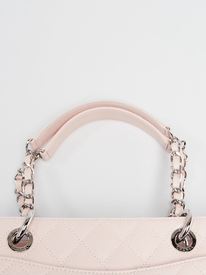 Chanel Light Pink Quilted Caviar Leather Grand Shopping Tote Bag