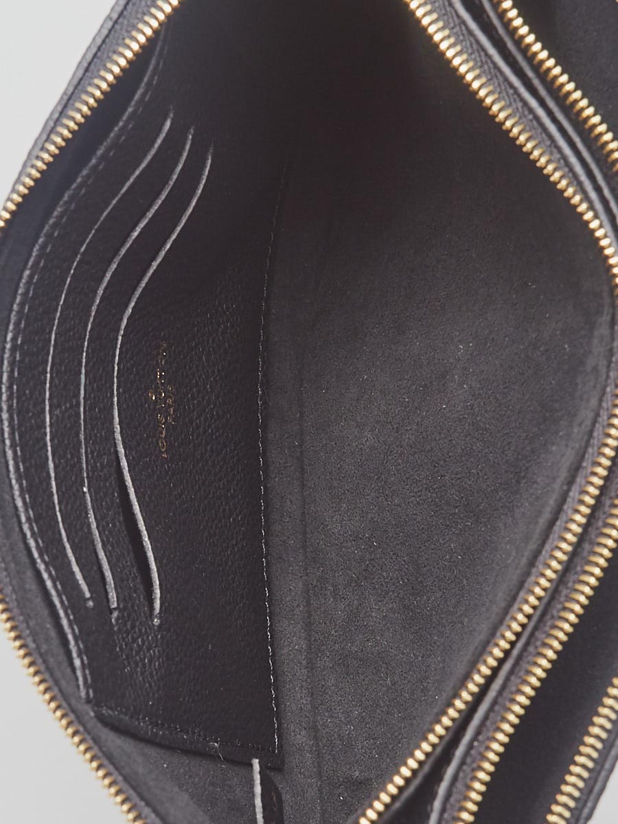 Louis Vuitton Black Monogram Empreinte Leather Double Zip Pochette Bag -  Yoogi's Closet