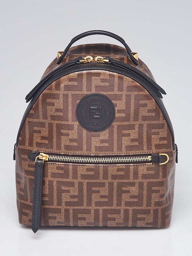 Fendi Brown Monogram FF 1974 Mini Backpack Bag 8BZ038