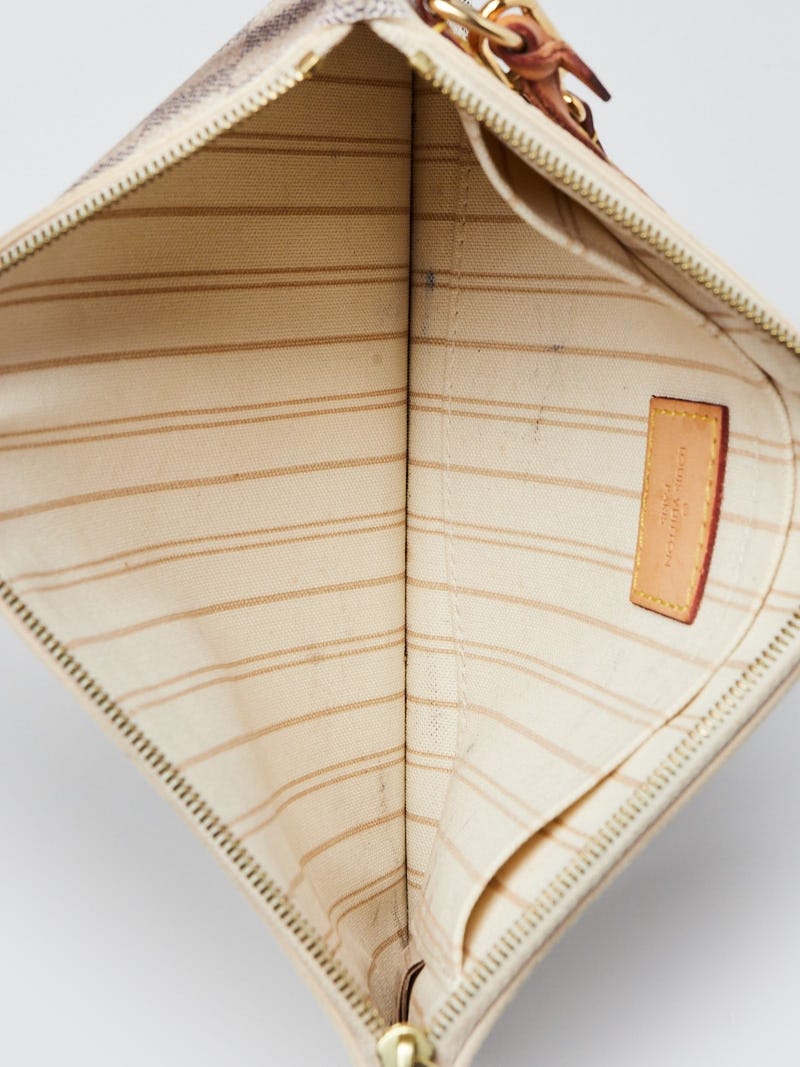 Louis Vuitton Damier Azur Canvas Neverfull Pochette Zippered Clutch Bag -  Yoogi's Closet