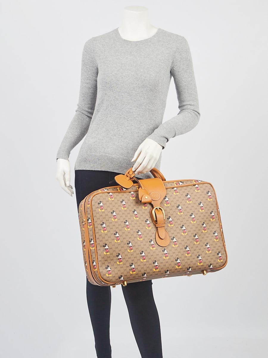Gucci X Disney Beige GG/Mickey Print Soft Side Suitcase - Yoogi's Closet