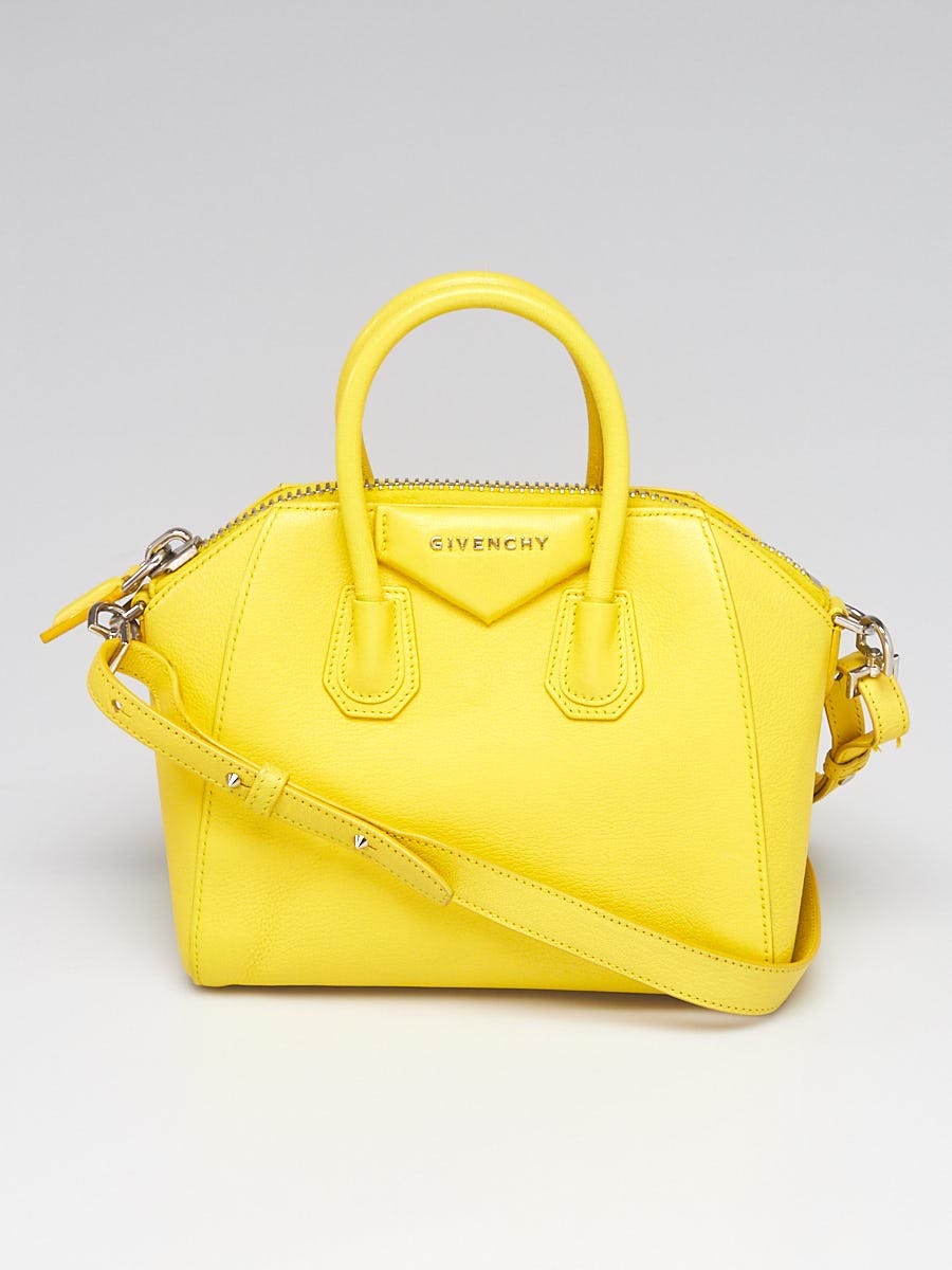 Givenchy Yellow Sugar Goatskin Leather Mini Antigona Bag