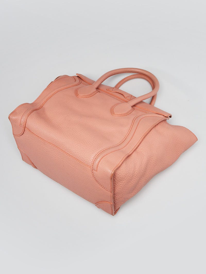 Celine Light Pink pebbled Calfskin leather Mini Luggage Tote Bag 