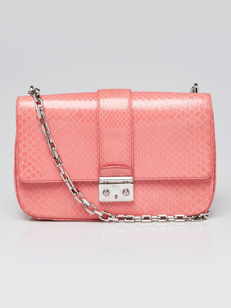 Christian Dior Pink Python Medium Lady Dior Bag - Yoogi's Closet