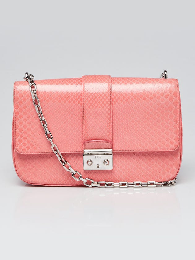 Pink Python Bags Christian Dior Pink Python Miss Dior Medium Flap Bag | Yoogi's Closet